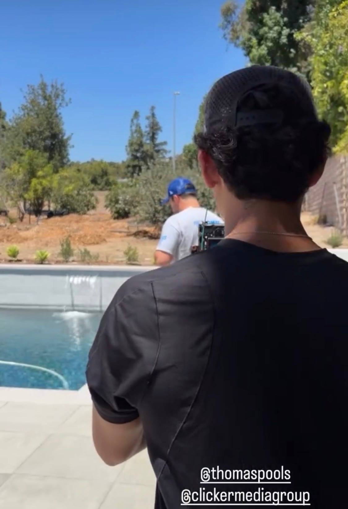 Filming a pool build job site for Thomas Pools