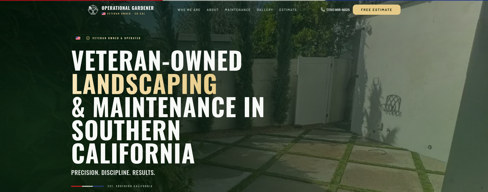Homepage of the Operational Gardener website built by Clicker Media