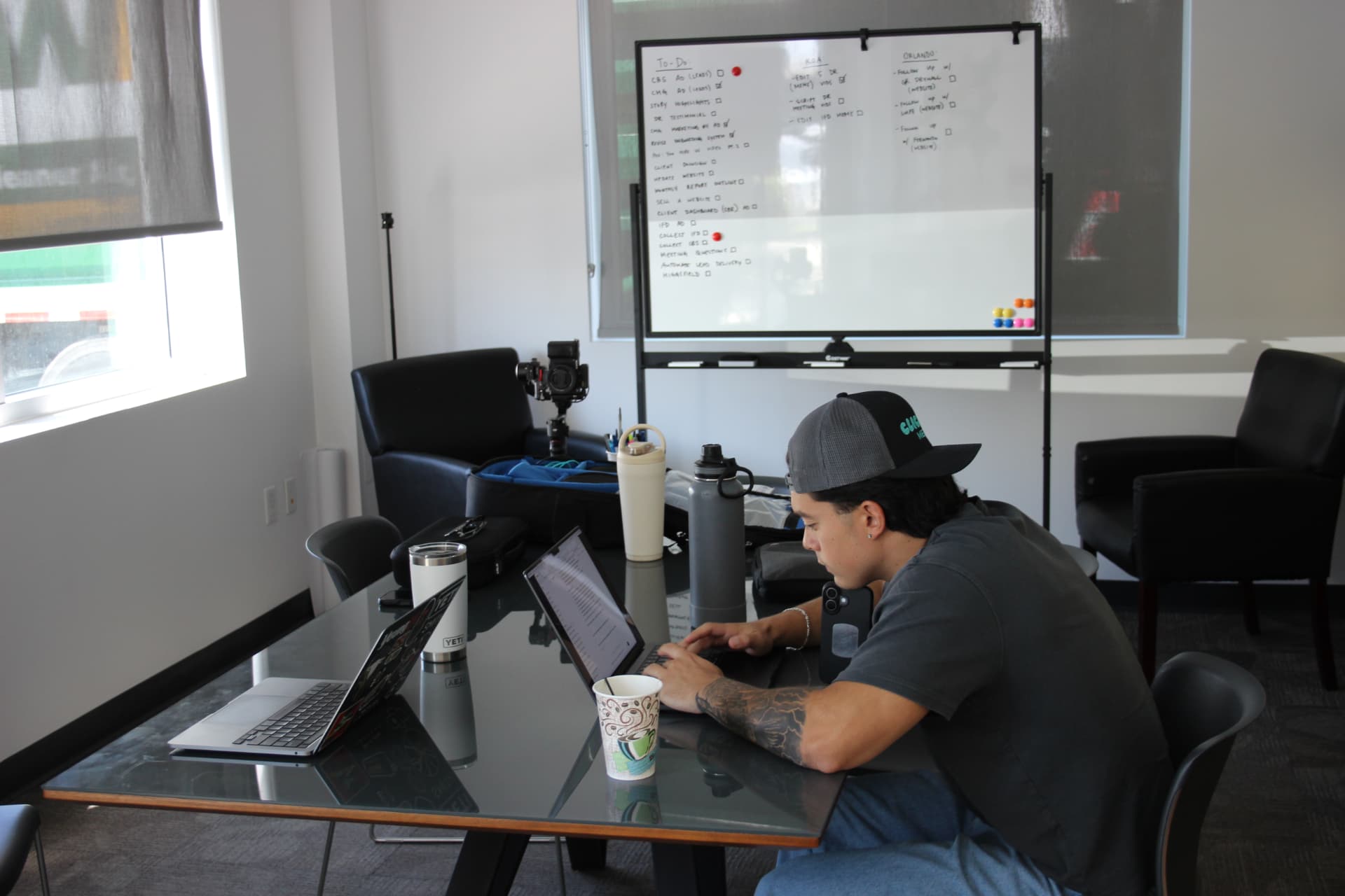 Clicker Media team planning client content in the office